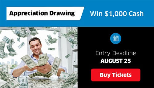 Appreciation Drawing: $1,000 cash